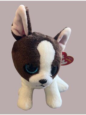 Ty Beanie Babies Original Plush Brown & White Dog With Tags 7" Tall Collectible
